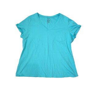Light Brilliant Blue V Neck Tshirt